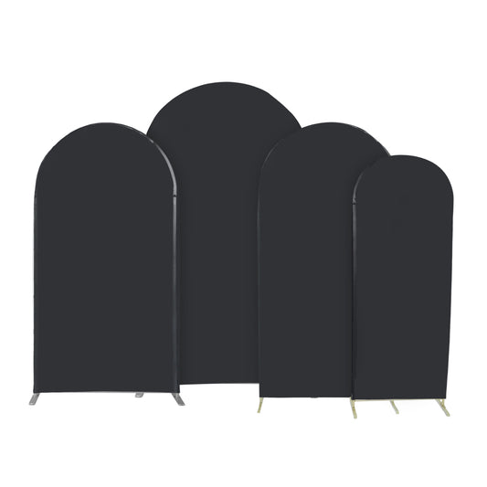 Universal Fit Spandex Covers for All Trio Arch Backdrop Stand (4 pcs)  - Black