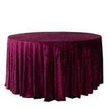 Velvet 132" Round Tablecloth - Cabernet