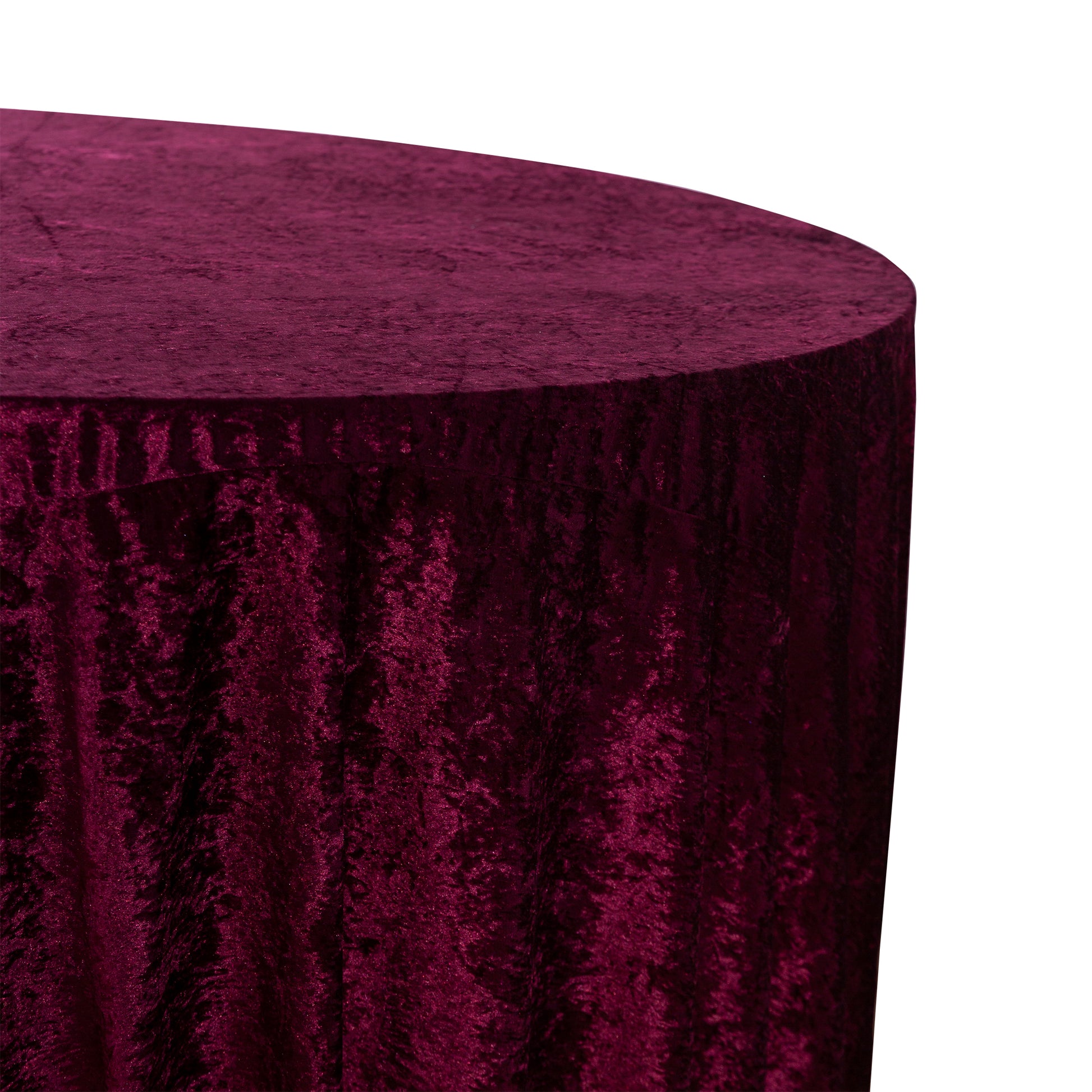 Velvet 120" Round Tablecloth - Cabernet