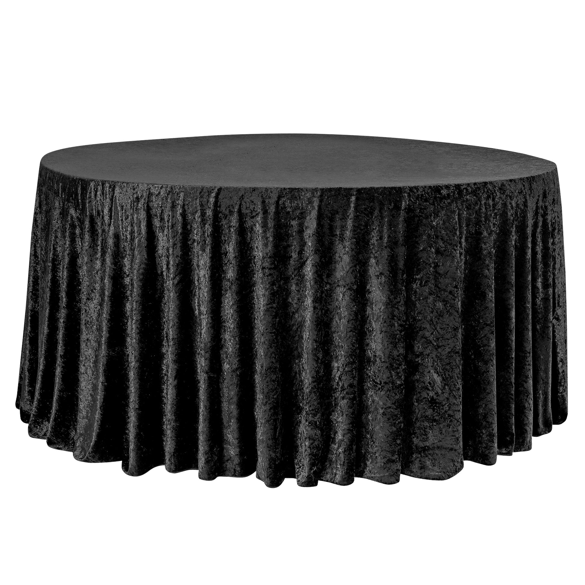 Velvet 108" Round Tablecloth Black full view