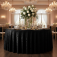 wedding reception with Velvet 108" Round Tablecloth - Black