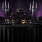 halloween masquerade setup with Velvet 108" Round Tablecloth - Black