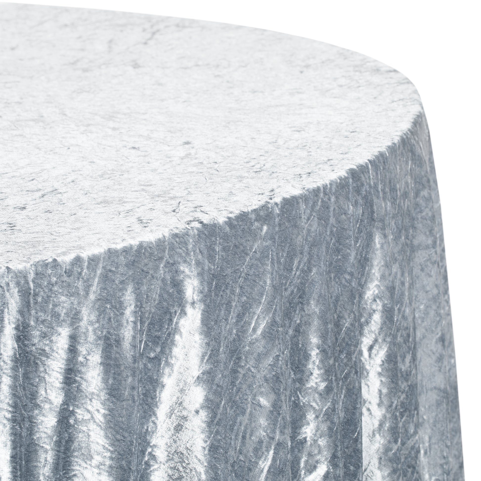 Velvet 108" Round Tablecloth Dusty Blue close up