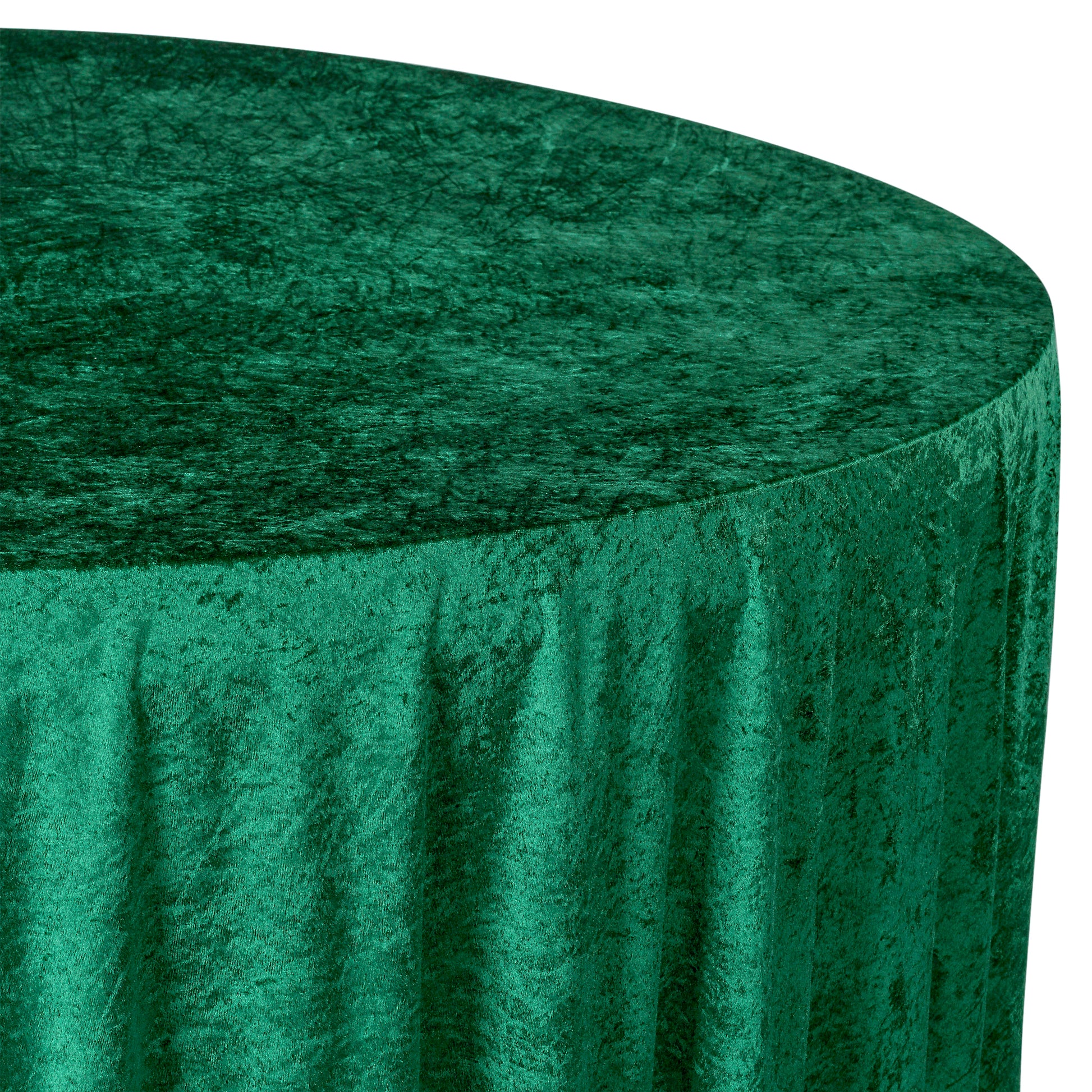 Velvet 108" Round Tablecloth Emerald Green fabric