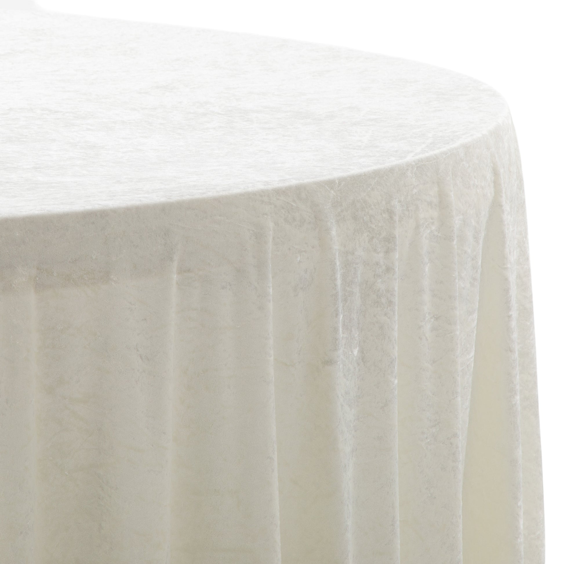 Velvet 108" Round Tablecloth Ivory close up