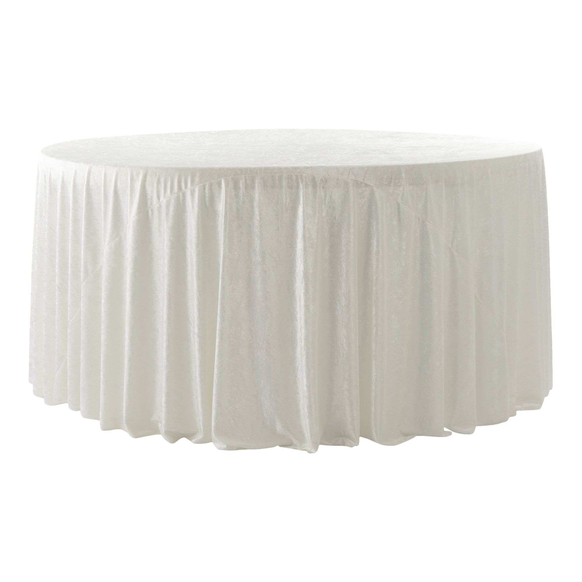 Velvet 108" Round Tablecloth Ivory full view