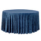 Velvet 108" Round Tablecloth Navy Blue full view