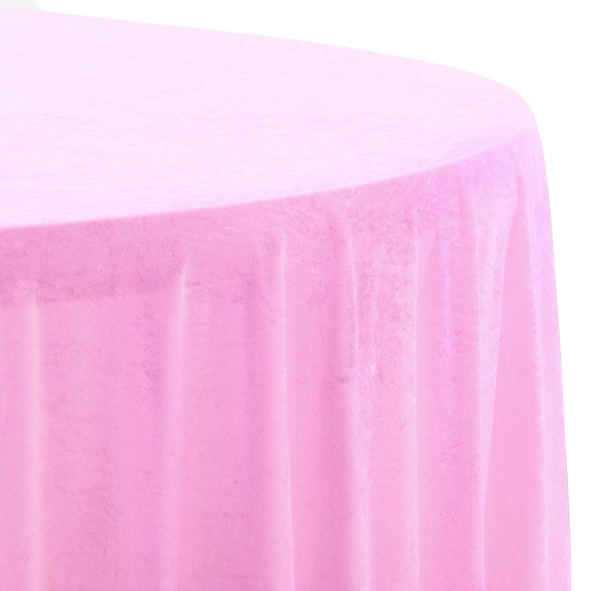 Velvet 108" Round Tablecloth Pink close up
