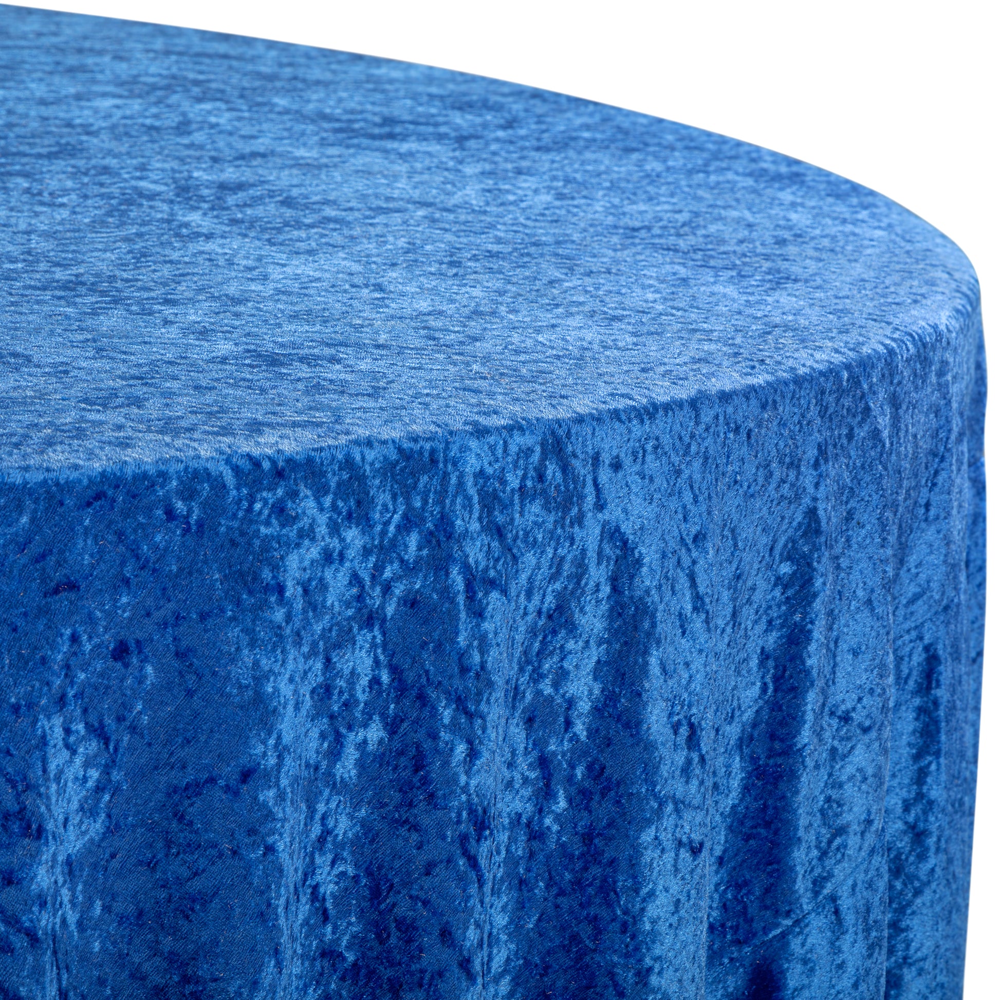 Velvet 108" Round Tablelcoth Royal Blue close up
