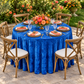 Velvet 108" Round Tablecloth Royal Blue  at a birthday dinner