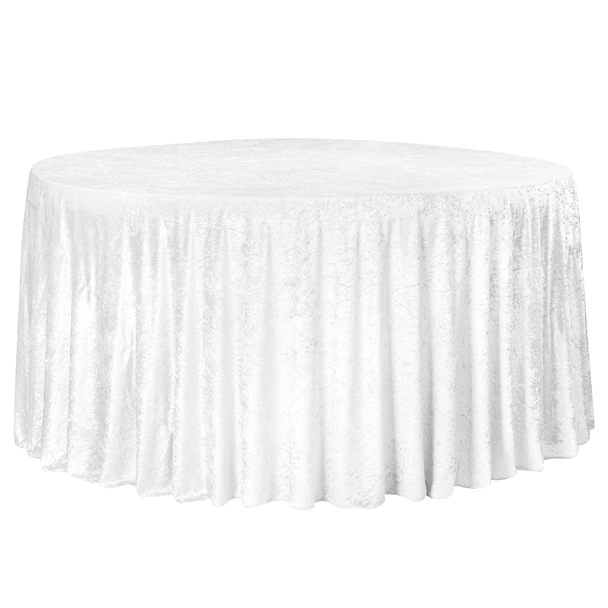 Velvet 108" Round Tablecloth White full view