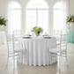 Velvet 108" Round Tablecloth - White