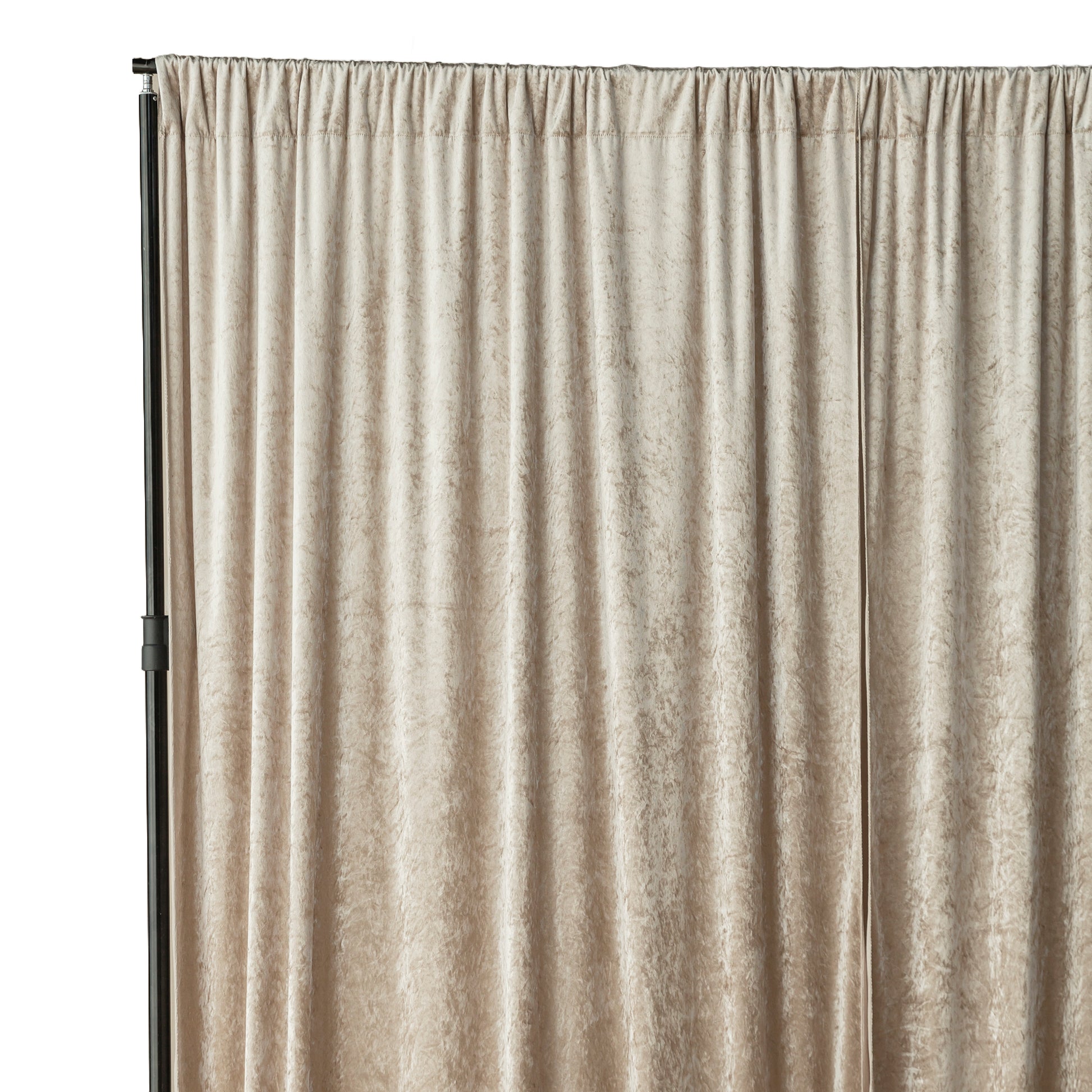 Velvet 10ft H x 52" W Drape/Backdrop Curtain Panel Taupe 