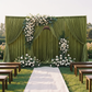 Velvet 10ft H x 52" W Drape/Backdrop Curtain Panel - Dark Sage Green