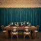 Velvet 10ft H x 52" W Drape/Backdrop Curtain Panel - Dark Turquoise