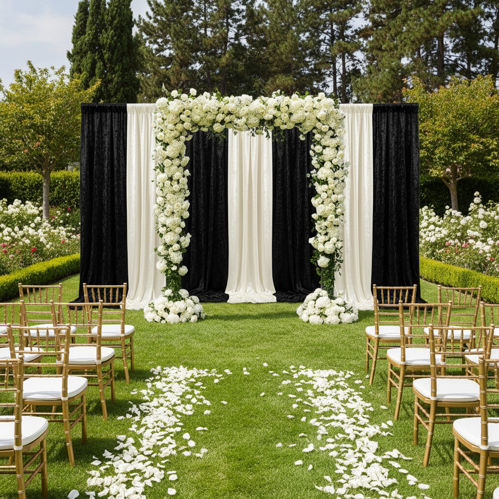 Velvet 10ft H x 118" W Drape/Backdrop Curtain Panel - Black