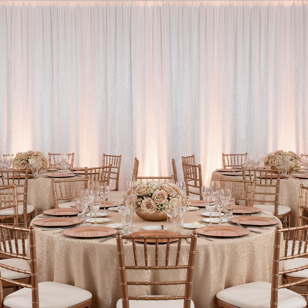 Velvet 10ft H x 118" W Drape/Backdrop Curtain Panel - White