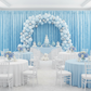 baby shower with Velvet 10ft H x 52" W Drape/Backdrop Curtain Panel - Baby Blue