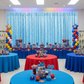 superhero birthday party with Velvet 10ft H x 52" W Drape/Backdrop Curtain Panel - Baby Blue
