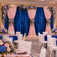 Velvet 10ft H x 118" W Drape/Backdrop Curtain Panel - Royal Blue