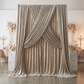double swag draping on a pipe set with the Velvet 10ft H x 52" W Drape/Backdrop Curtain Panel Taupe 