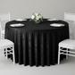 front view mockup with Velvet 120" Round Tablecloth - Black
