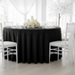 indoor intimate wedding setup with Velvet 120" Round Tablecloth - Black
