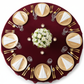 top view of Velvet 120" Rectangular Tablecloth - Cabernet