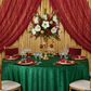 christmas dinner setup with Velvet 120" Round Tablecloth - Forest Green
