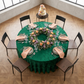 Forest green 120-inch velvet birthday dinner top view