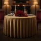 indoor valentines dinner with Velvet 120" Round Tablecloth - Mocha Brown