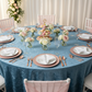 bridal shower setup with Velvet 120" Round Tablecloth - Steele Blue