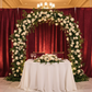 sweetheart table with Velvet 12ft H x 52" W Drape/Backdrop Curtain Panel - Cabernet