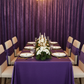 Velvet 12ft H x 52" W Drape/Backdrop Curtain Panel - Purple for elegant dinner reception