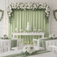 baby shower with Velvet 12ft H x 52" W Drape/Backdrop Curtain Panel - Sage Green
