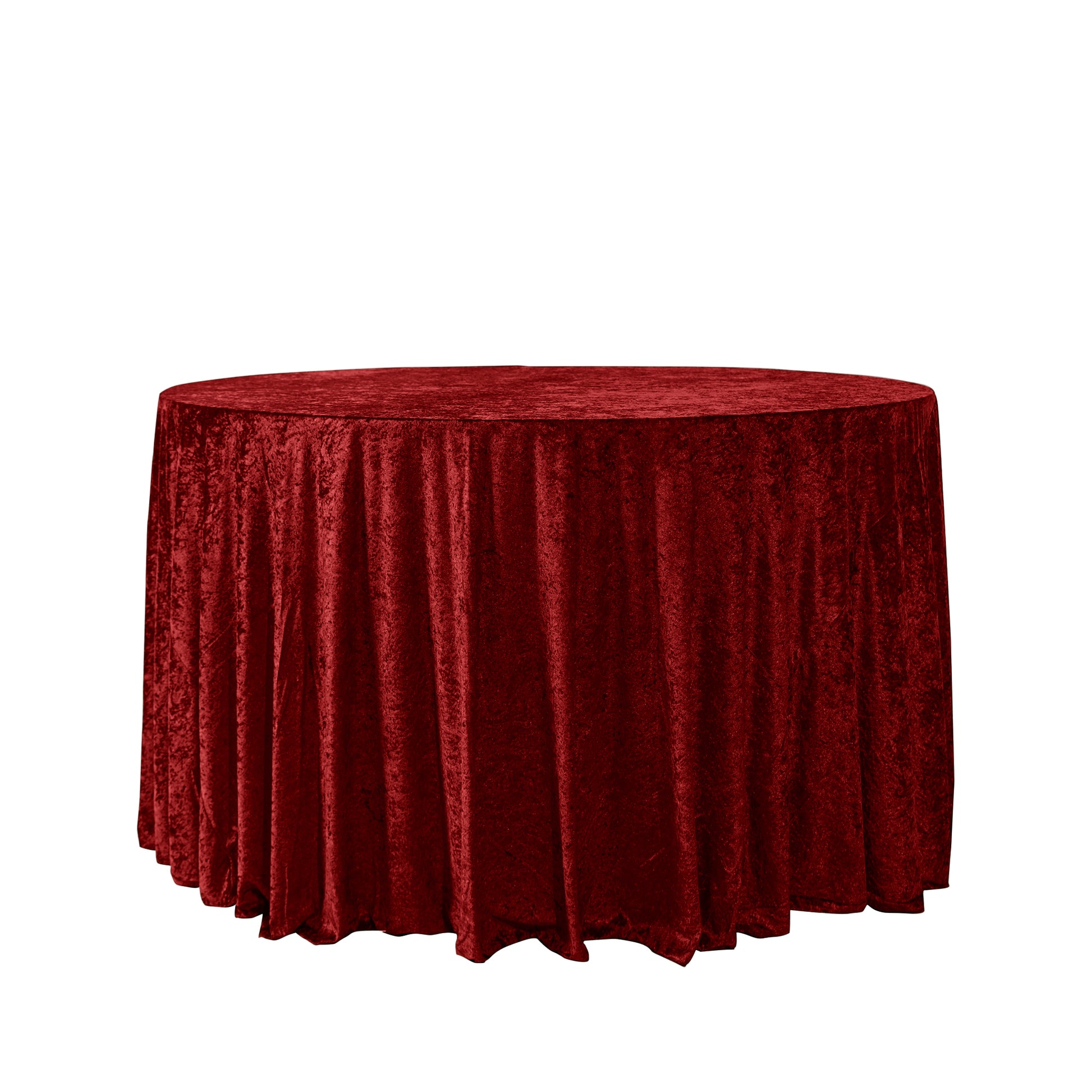 Velvet 132" Round Tablecloth Apple Red full view