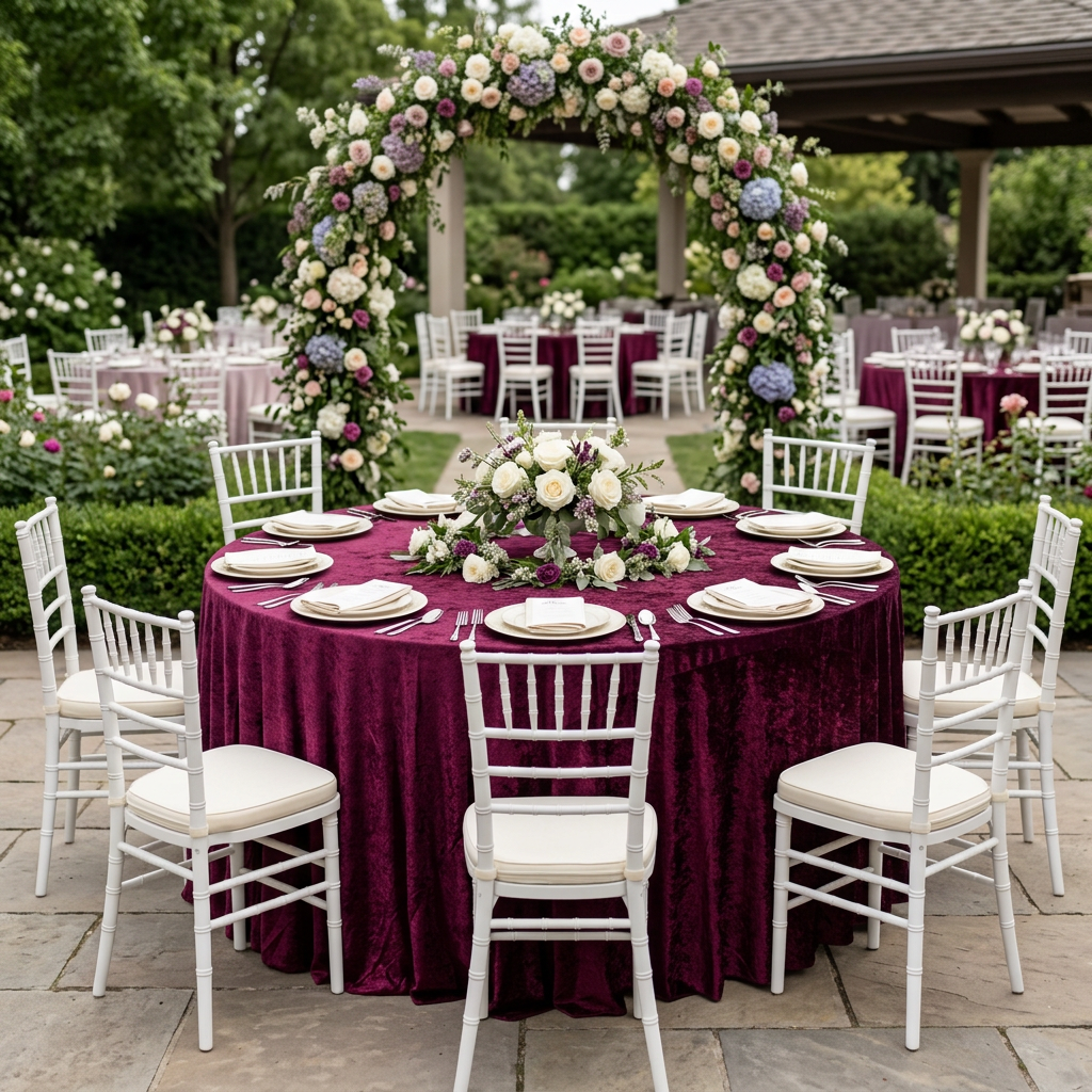 Cabernet velvet garden wedding