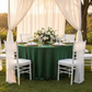 outdoor wedding setup with Velvet 132" Round Tablecloth - Forest Green