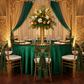 corporate anniversary setup with Velvet 132" Round Tablecloth - Forest Green