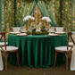 enchanted forest wedding setup with Velvet 132" Round Tablecloth - Forest Green