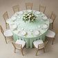 Velvet 132" Round Tablecloth - Mint Green