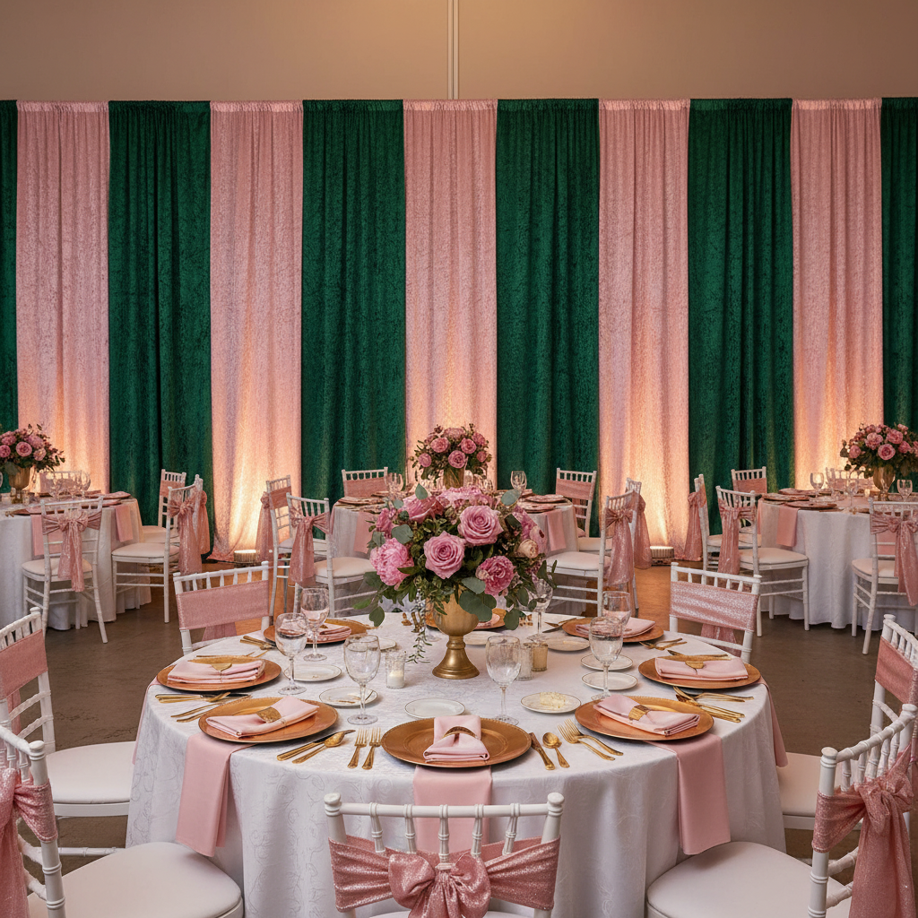 Velvet 14ft H x 118" W Drape/Backdrop Curtain Panel - Emerald Green