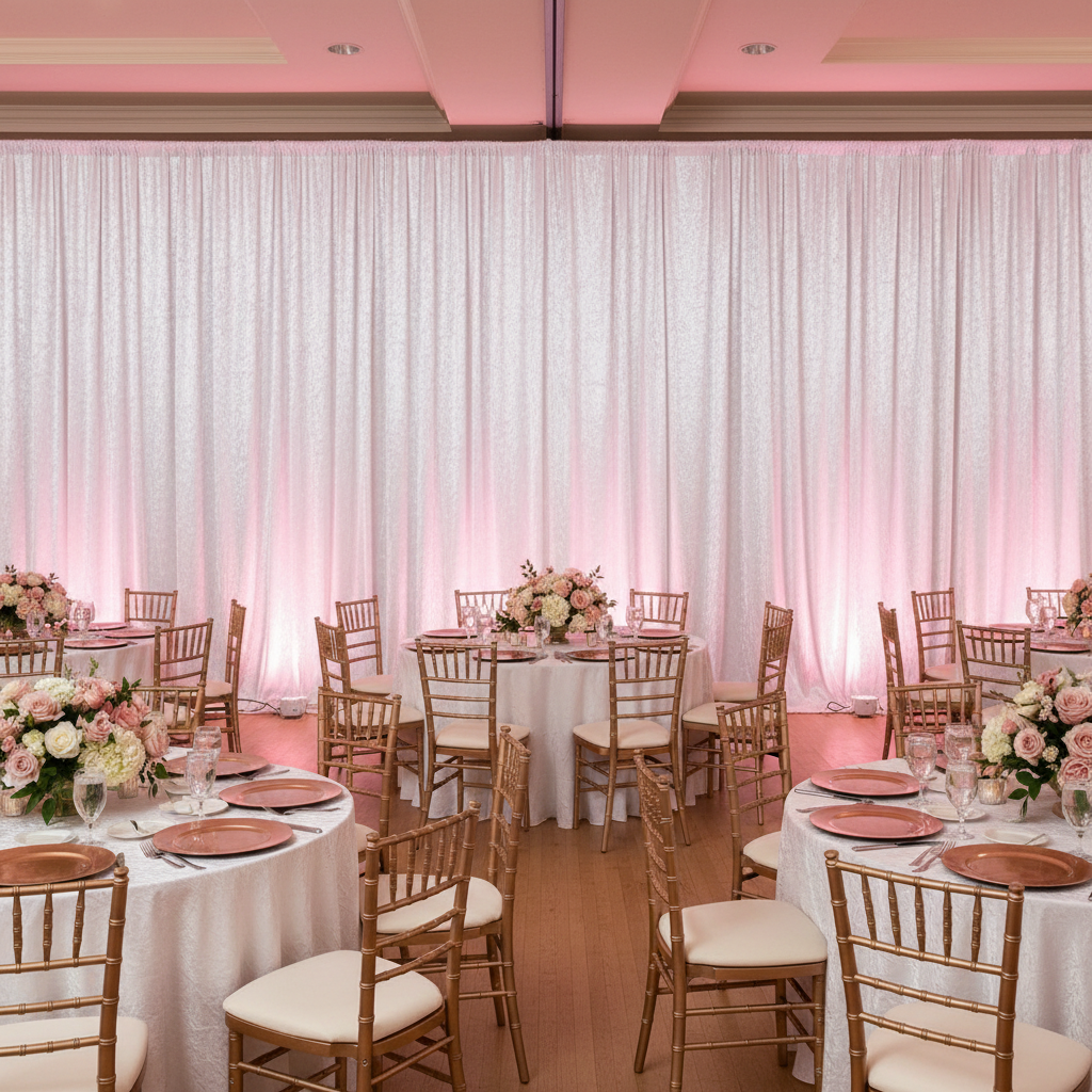 Velvet 14ft H x 118" W Drape/Backdrop Curtain Panel - White