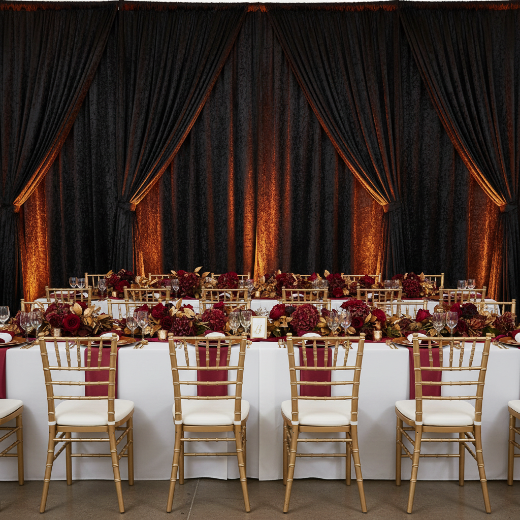 Velvet 14ft H x 118" W Drape/Backdrop Curtain Panel - Black