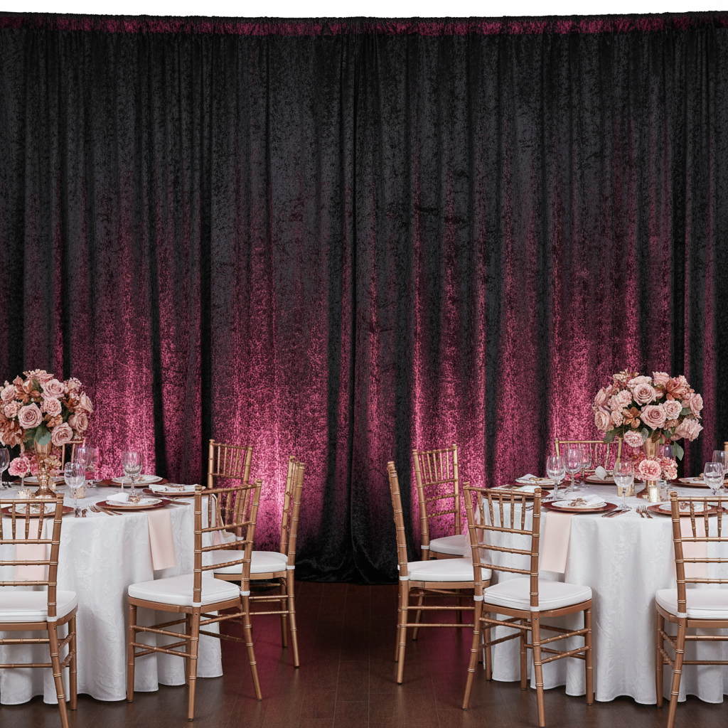 Velvet 14ft H x 118" W Drape/Backdrop Curtain Panel - Black