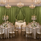 wedding reception with Velvet 14ft H x 52" W Drape/Backdrop Curtain Panel - Dark Sage Green
