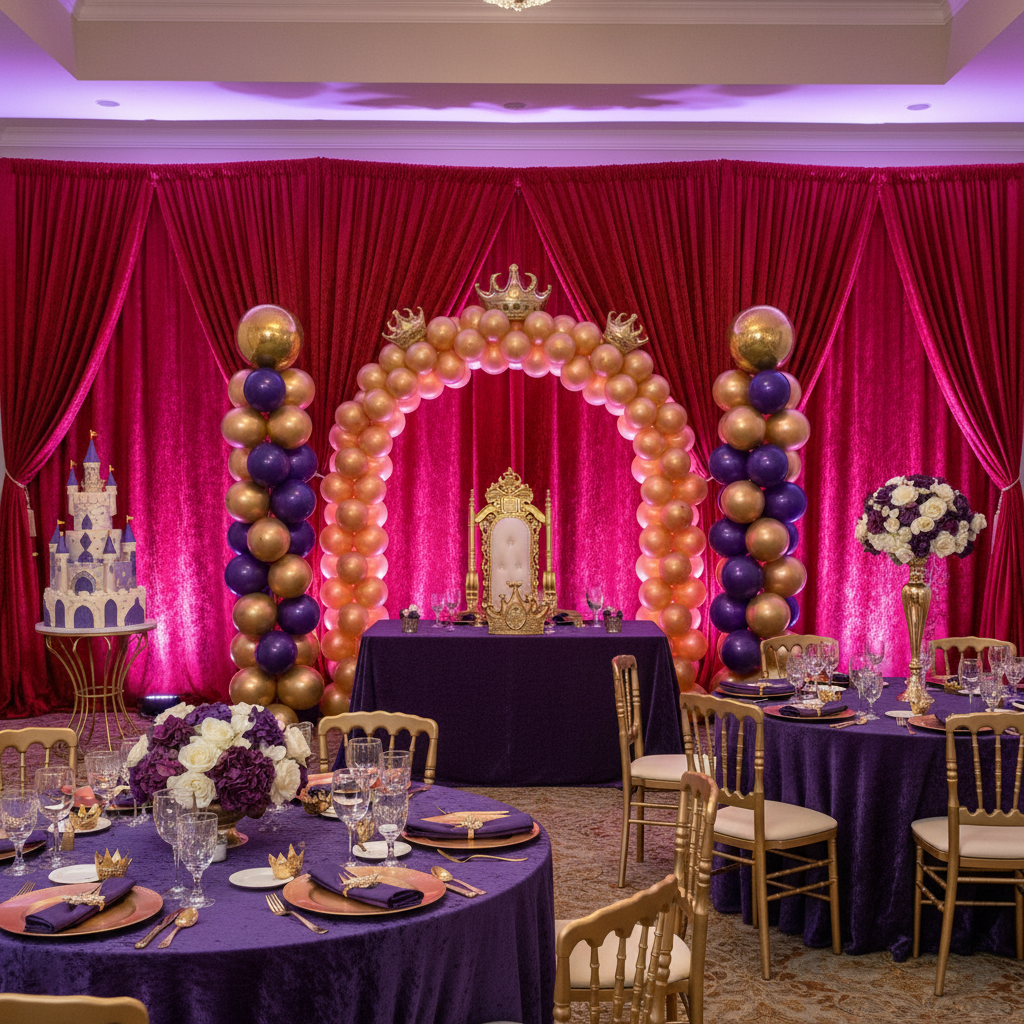 Velvet 14ft H x 52" W Drape/Backdrop Curtain Panel - Red
 for disney inspired quinceanera