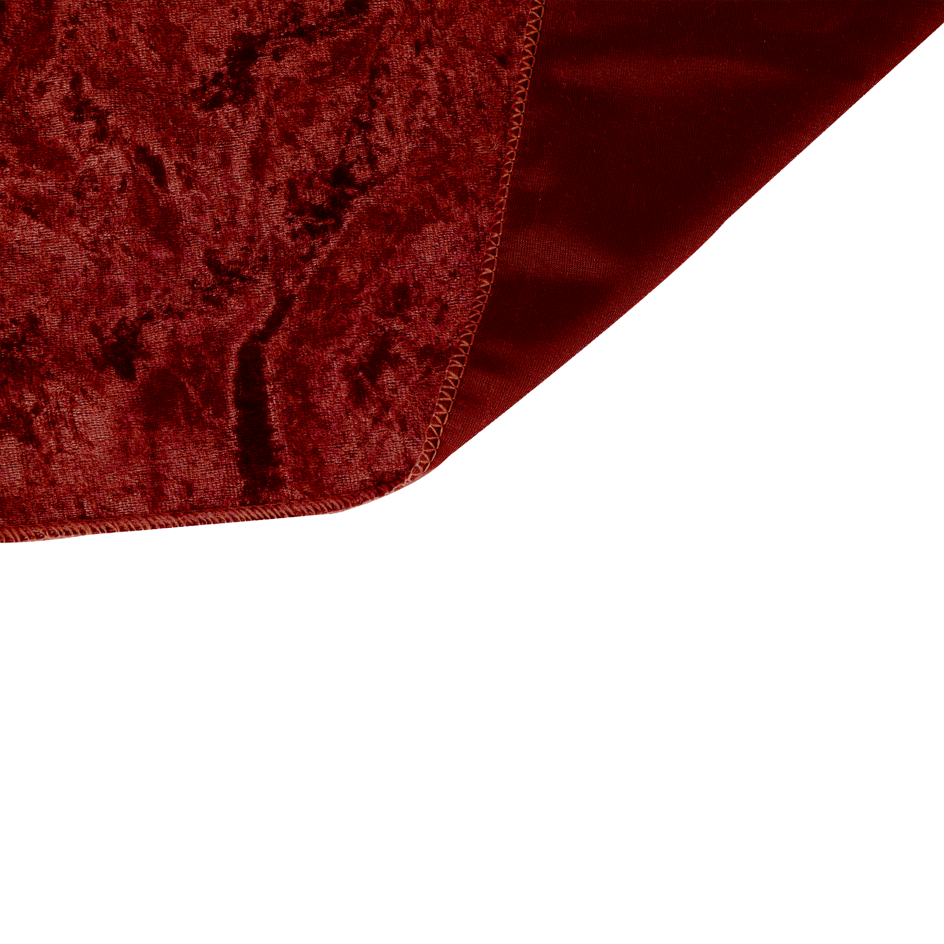 Velvet 14ft H x 52" W Drape/Backdrop Curtain Panel - Apple Red underside