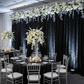 Velvet 16ft H x 118" W Drape/Backdrop Curtain Panel - Black