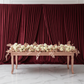 Velvet 16ft H x 52" W Drape/Backdrop Curtain Panel - Burgundy for side table wedding reception